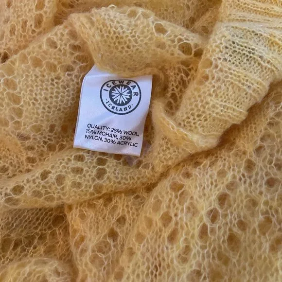 ICEWEAR Turtleneck knitted Wool Mohair long sweater Sz XS Mustard - Picture 7 of 9